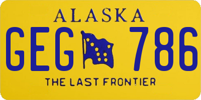 AK license plate GEG786