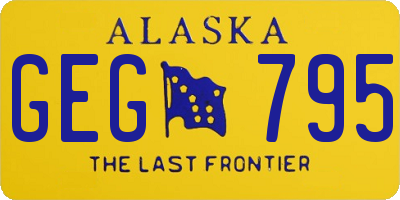 AK license plate GEG795