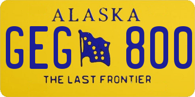 AK license plate GEG800
