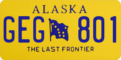 AK license plate GEG801