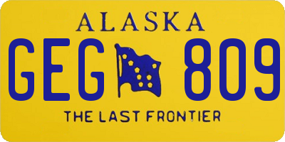 AK license plate GEG809