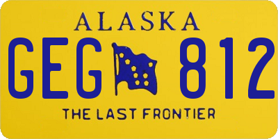 AK license plate GEG812