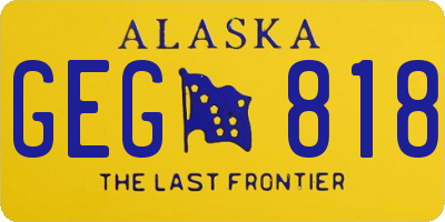 AK license plate GEG818