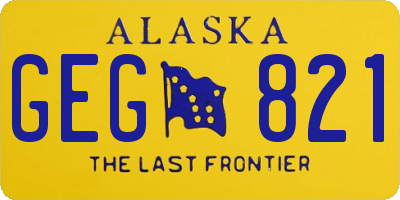 AK license plate GEG821