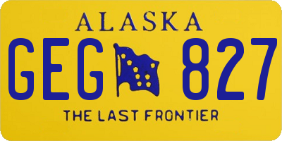 AK license plate GEG827