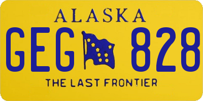 AK license plate GEG828