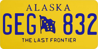 AK license plate GEG832