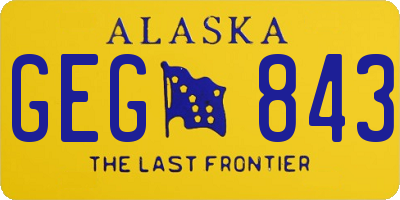 AK license plate GEG843