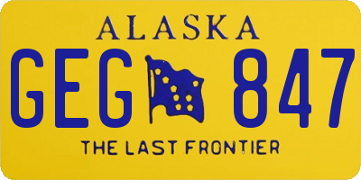 AK license plate GEG847