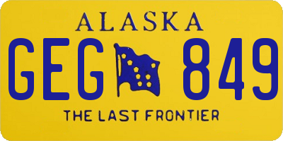 AK license plate GEG849