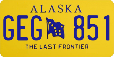 AK license plate GEG851