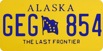 AK license plate GEG854