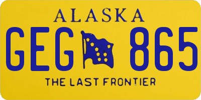 AK license plate GEG865