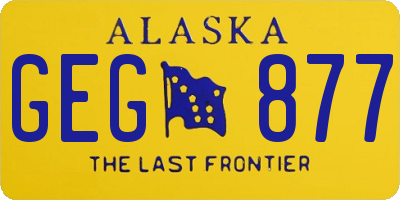 AK license plate GEG877
