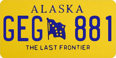 AK license plate GEG881