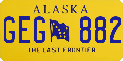 AK license plate GEG882