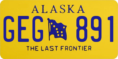 AK license plate GEG891