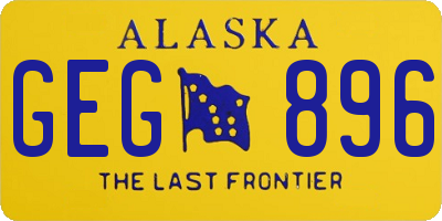 AK license plate GEG896