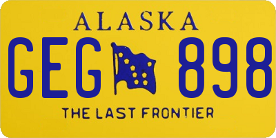 AK license plate GEG898