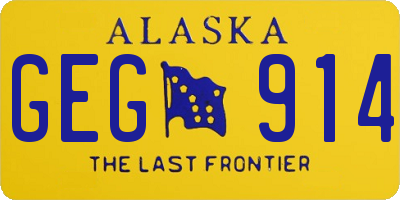AK license plate GEG914