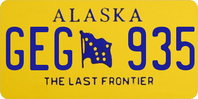 AK license plate GEG935