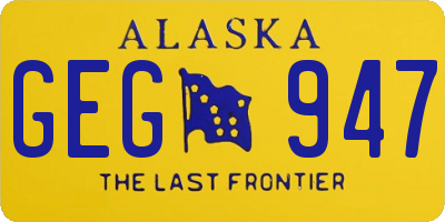 AK license plate GEG947
