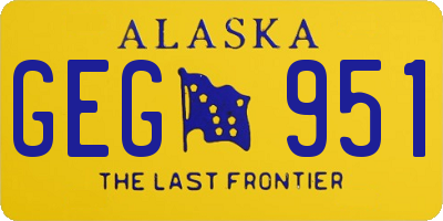 AK license plate GEG951