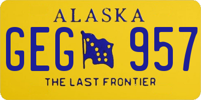 AK license plate GEG957