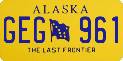 AK license plate GEG961