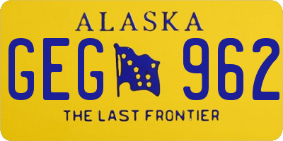 AK license plate GEG962