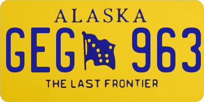 AK license plate GEG963