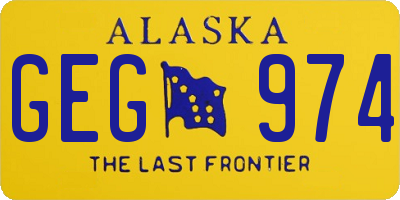 AK license plate GEG974