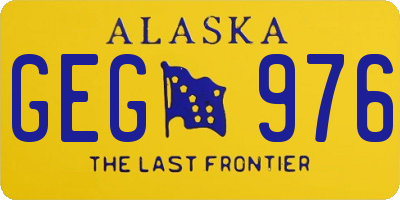AK license plate GEG976