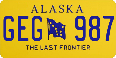 AK license plate GEG987