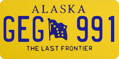 AK license plate GEG991