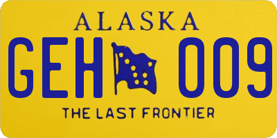 AK license plate GEH009
