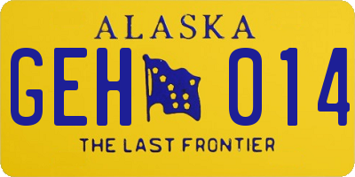 AK license plate GEH014