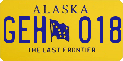 AK license plate GEH018