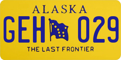 AK license plate GEH029
