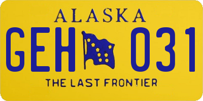 AK license plate GEH031