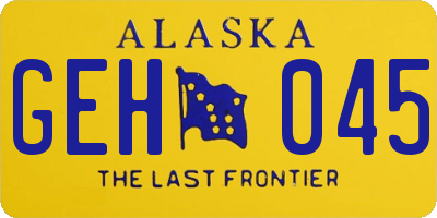 AK license plate GEH045