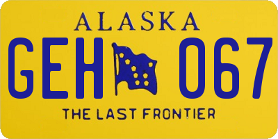 AK license plate GEH067