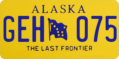 AK license plate GEH075
