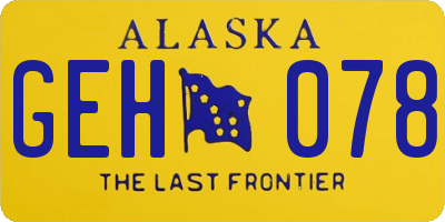 AK license plate GEH078