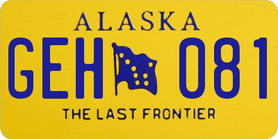 AK license plate GEH081