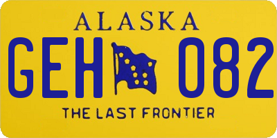 AK license plate GEH082
