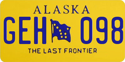 AK license plate GEH098