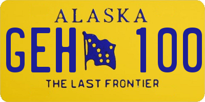 AK license plate GEH100