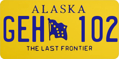 AK license plate GEH102
