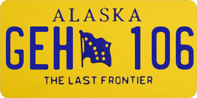 AK license plate GEH106